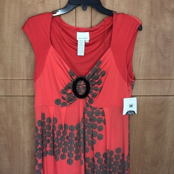 DONNA Morgan Ladies Dress Orange Print, Size 14 . NWT - Picture 3 of 9